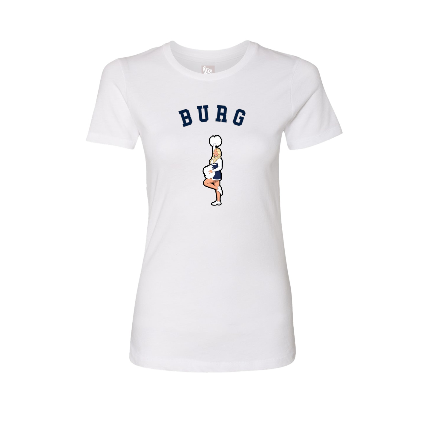 Fitted Women's Tee — Shirsey Arch in White