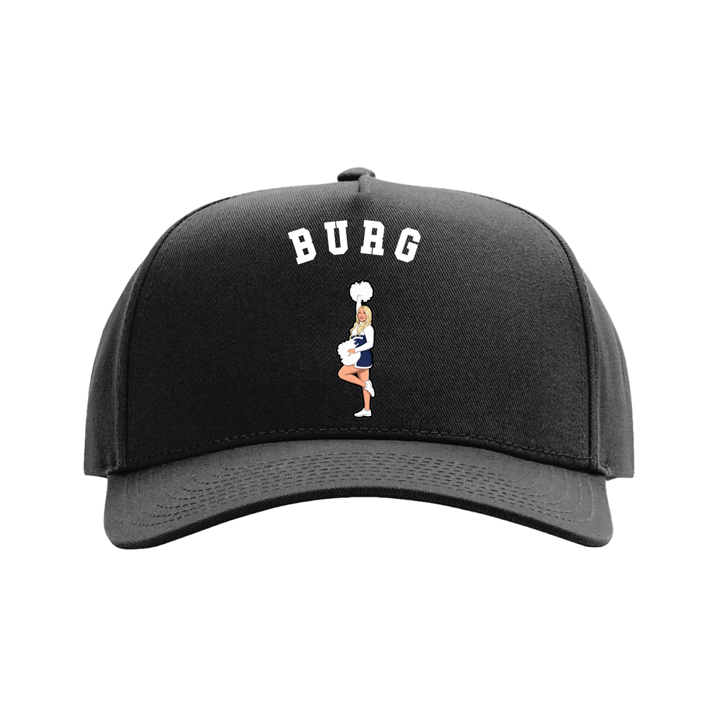 Full Fabric Five-Panel Champ Cap — Shirsey Arch in Black