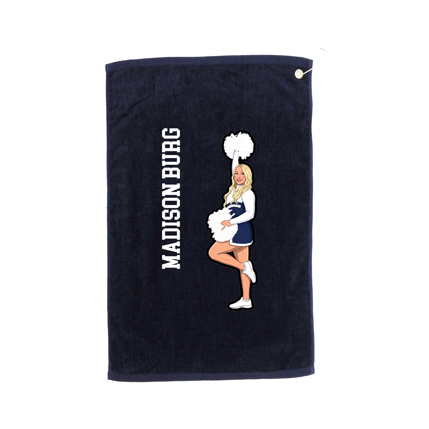 Golf Towel — Name Vertical in Navy