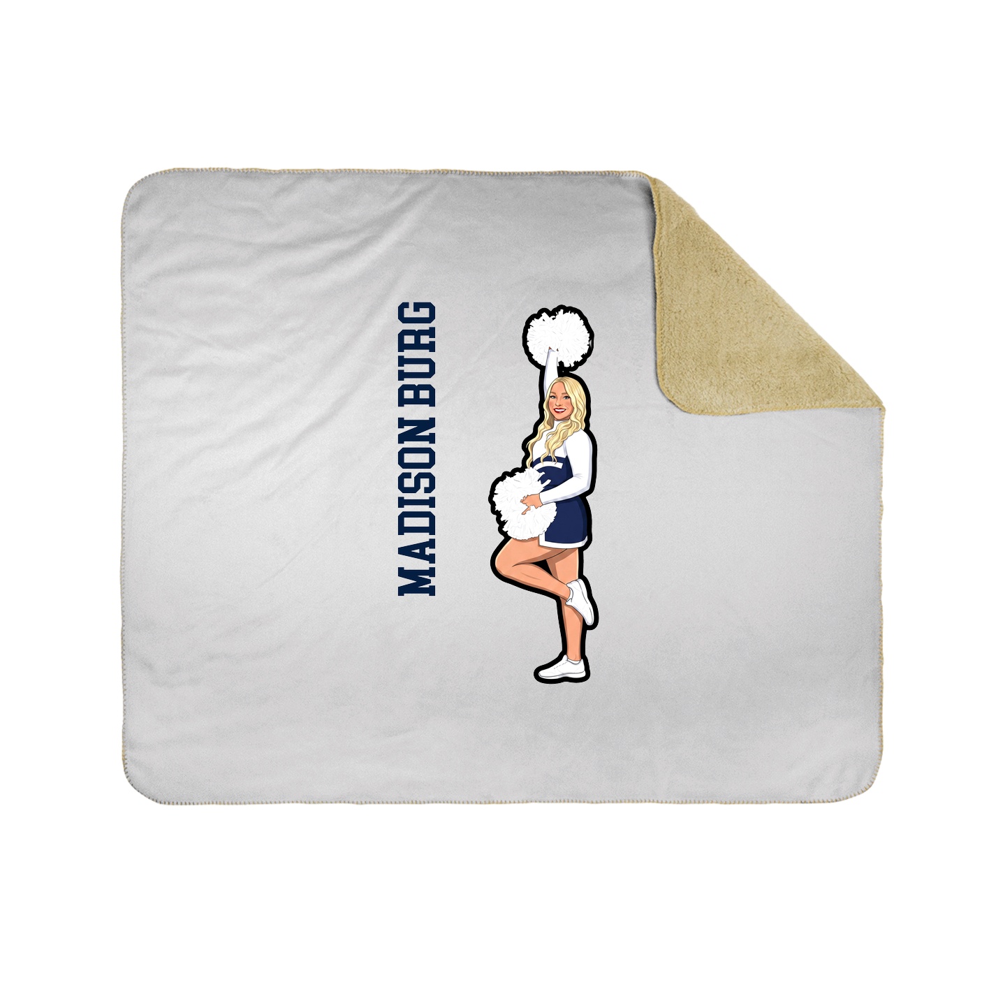Throw Blanket — Name Vertical in White