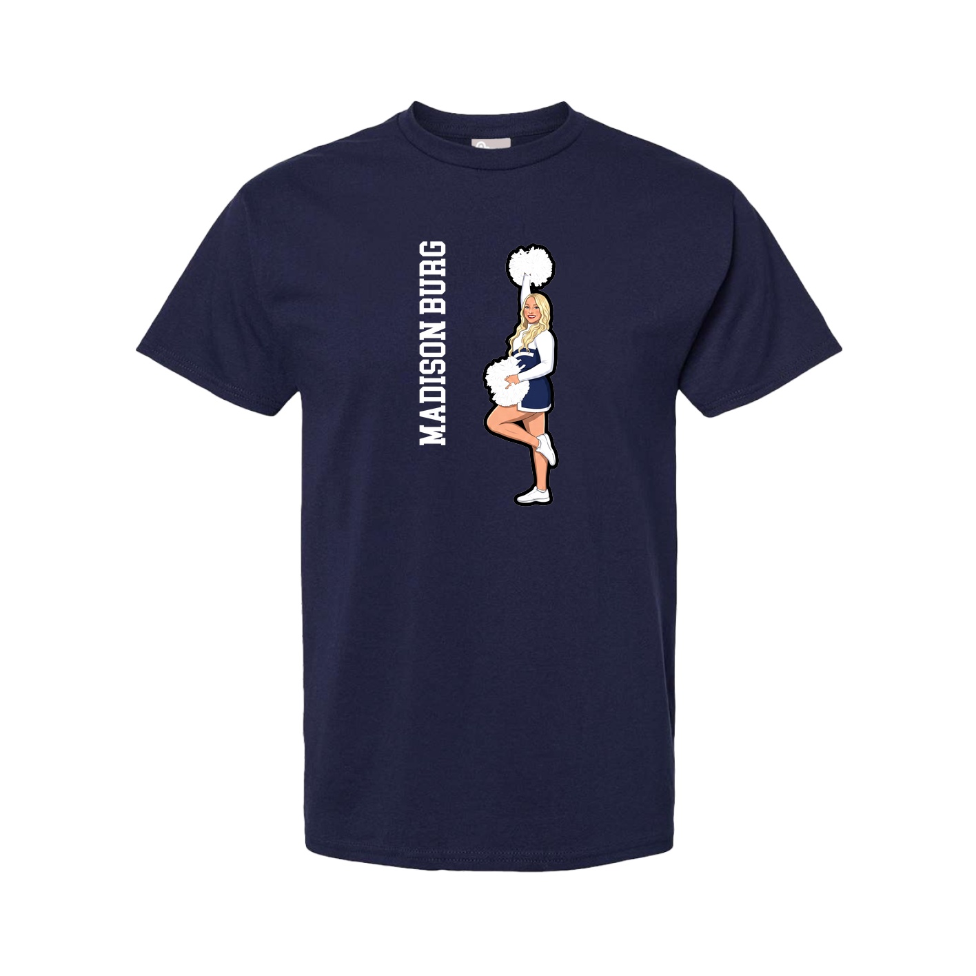 Tee — Name Vertical in Navy
