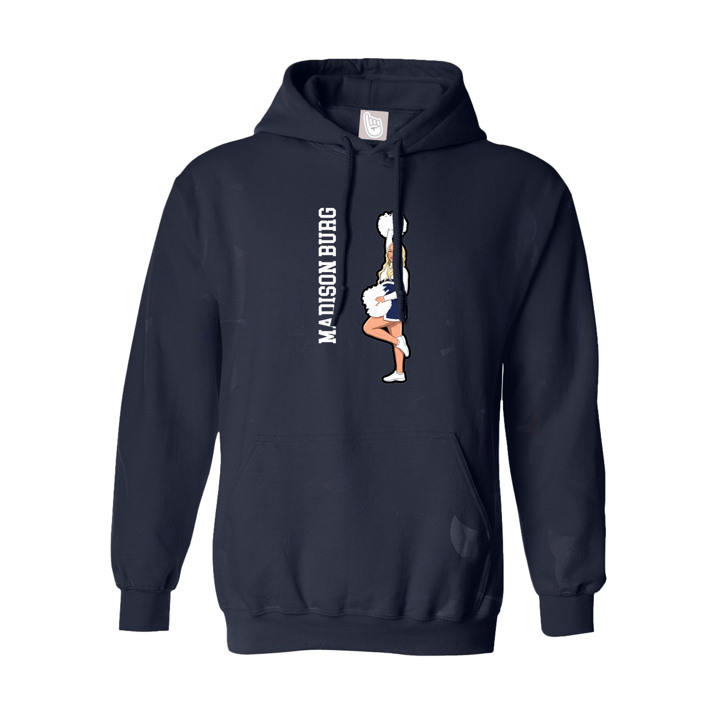 Youth Hoodie — Name Vertical in Navy