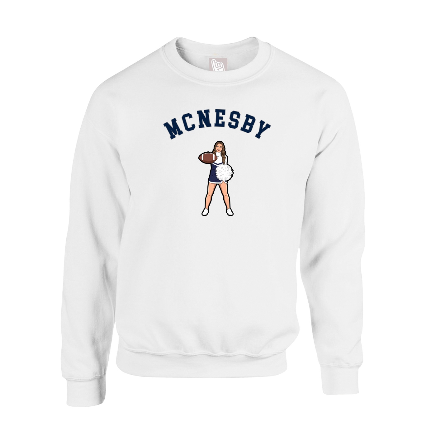 Fleece Crew — Shirsey Arch in White