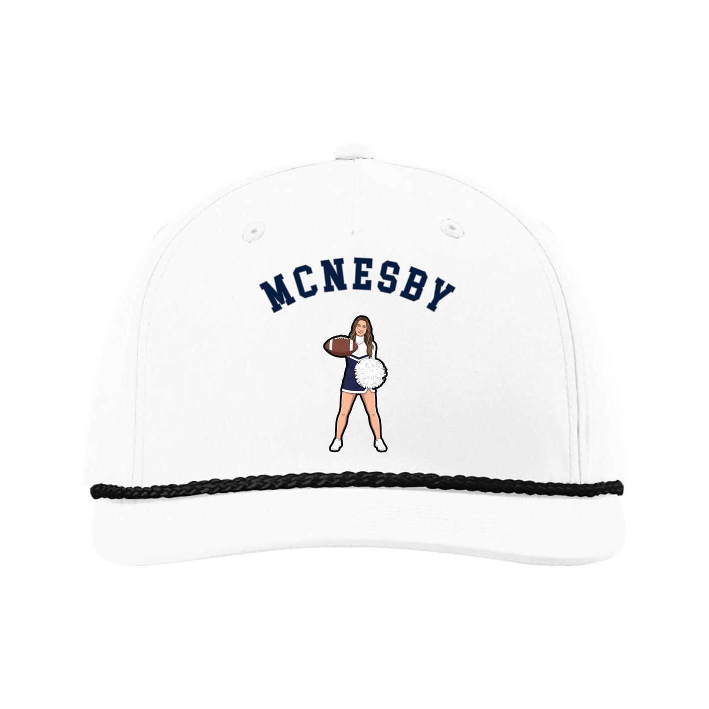 Five-Panel Classic Rope Cap — Shirsey Arch in White