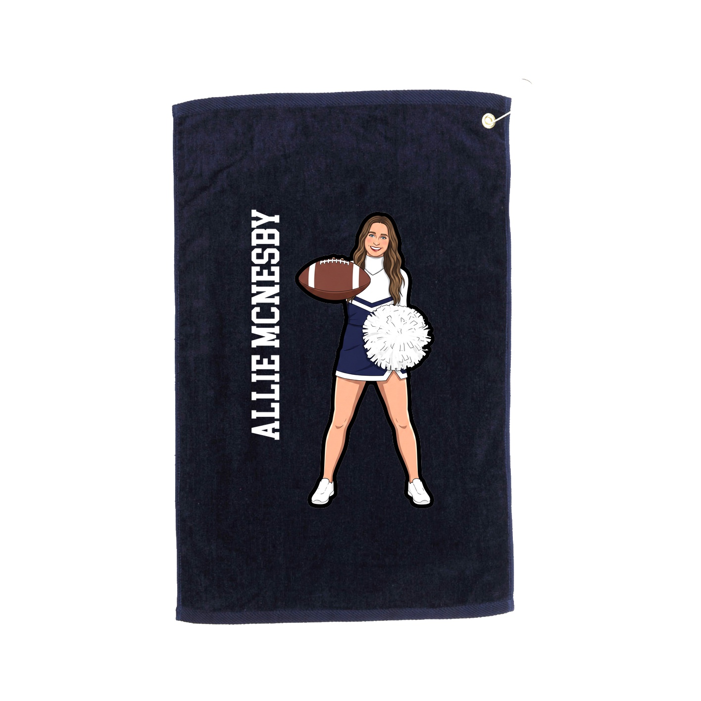 Golf Towel — Name Vertical in Navy