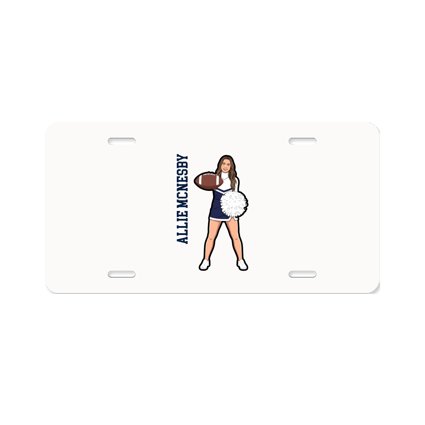 License Plate — Name Vertical in Classic