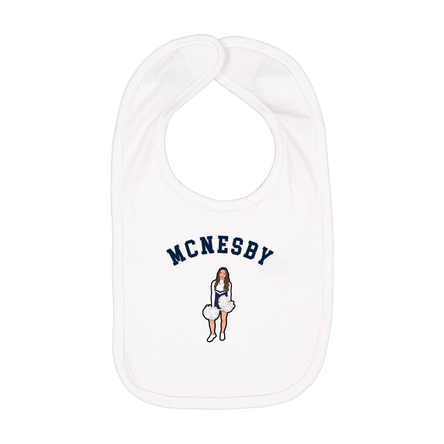 Infant Bib — Shirsey Arch in White