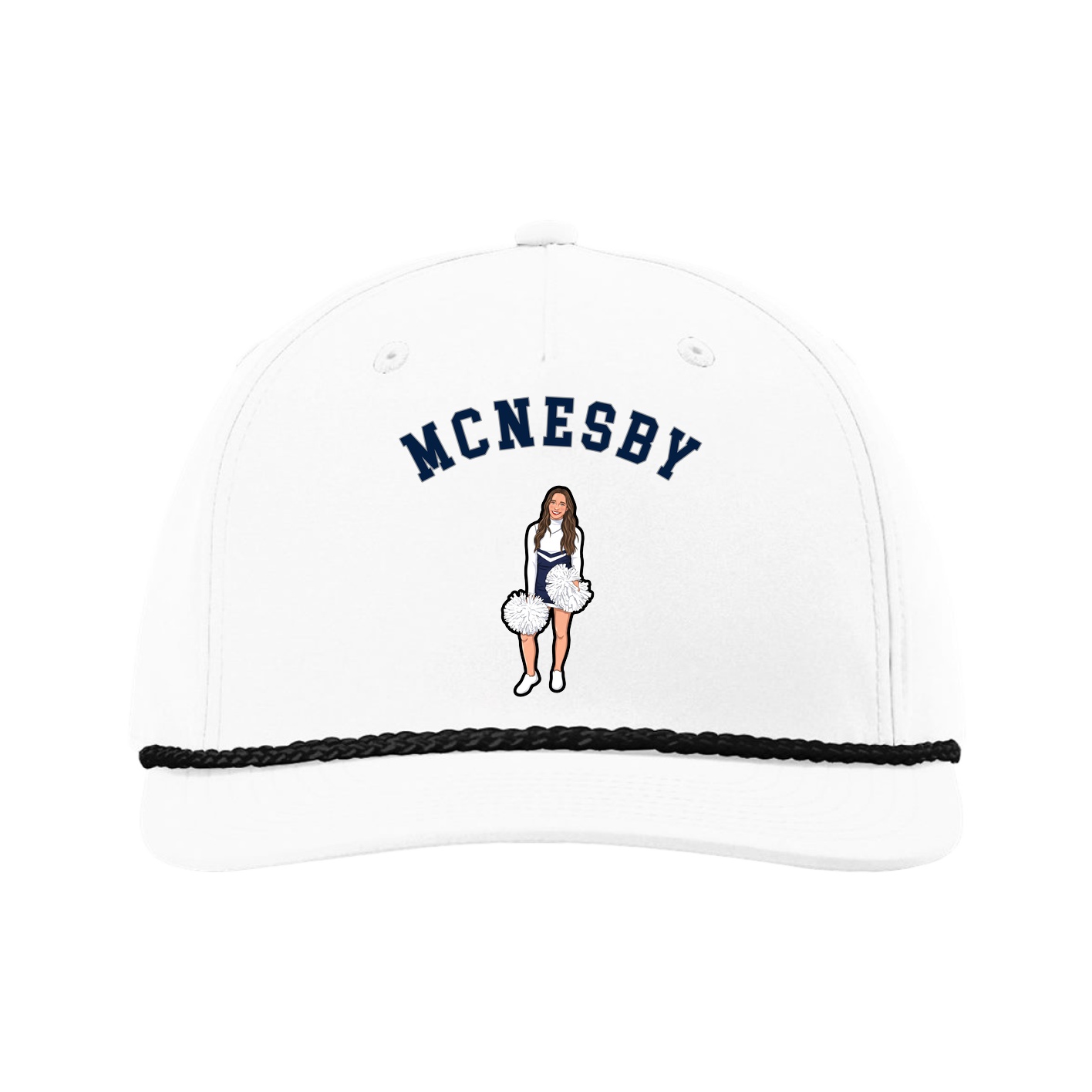 Five-Panel Classic Rope Cap — Shirsey Arch in White
