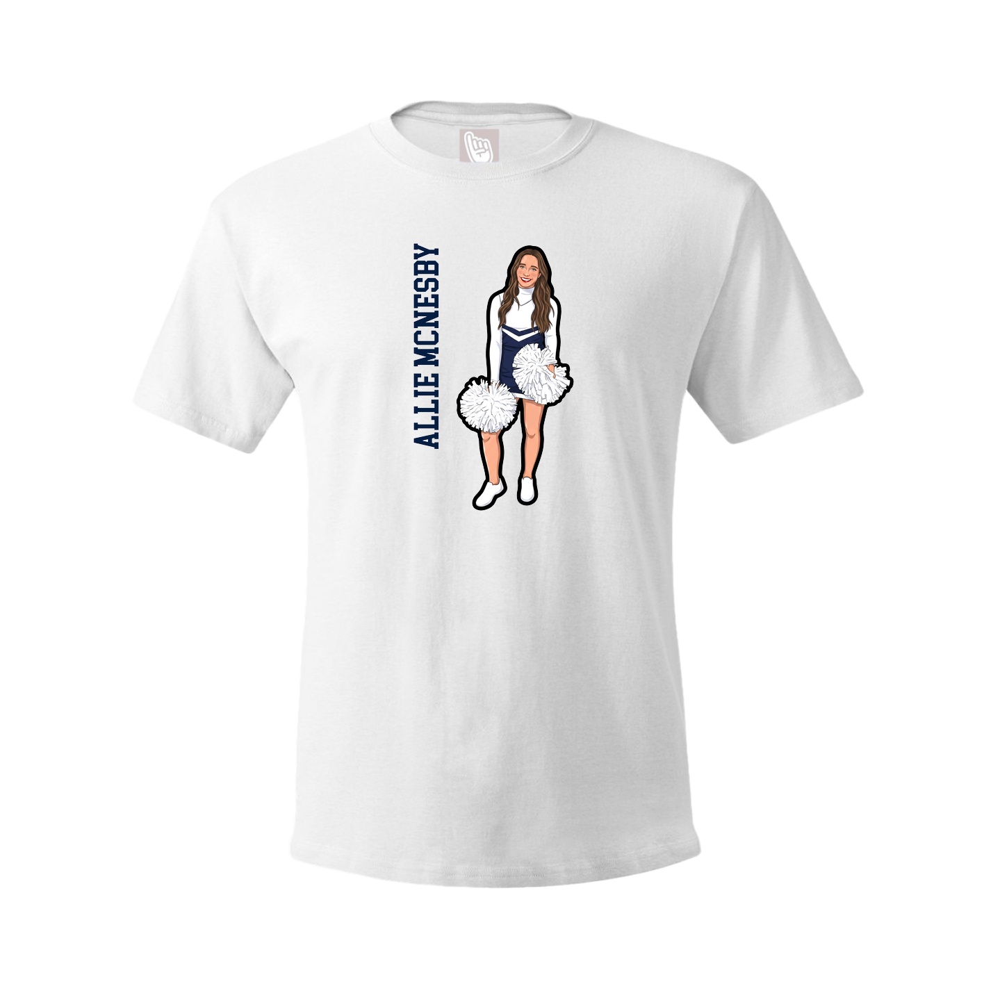 Tee — Name Vertical in White
