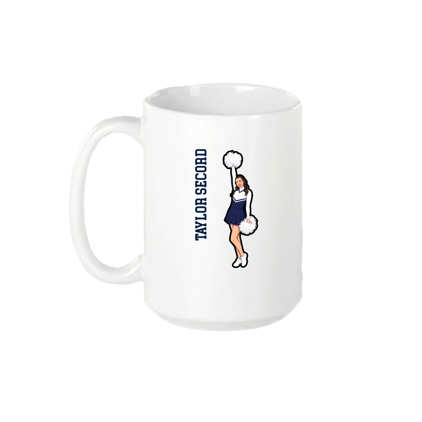 15oz Coffee Mug — Name Vertical in White