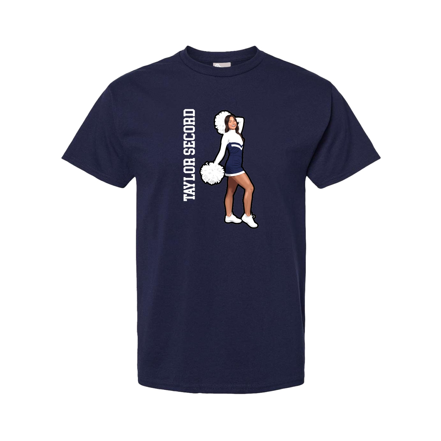 Tee — Name Vertical in Navy