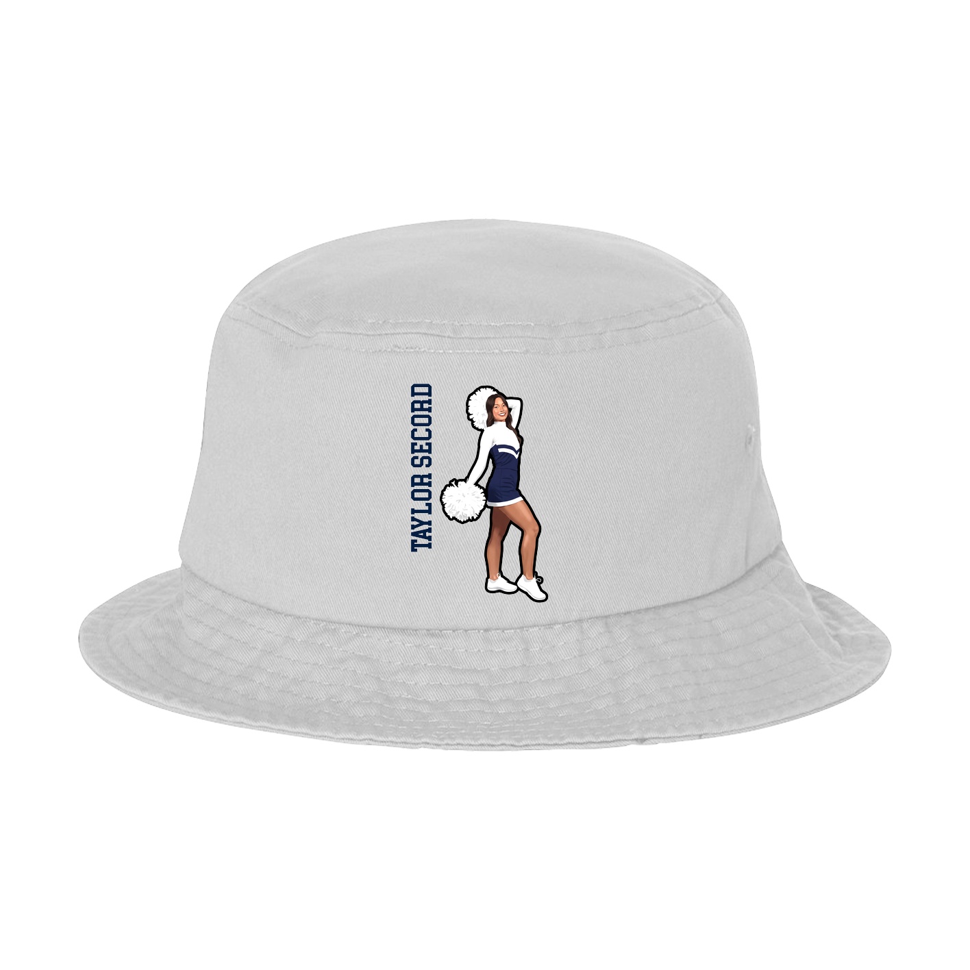 Bucket Cap — Name Vertical in White