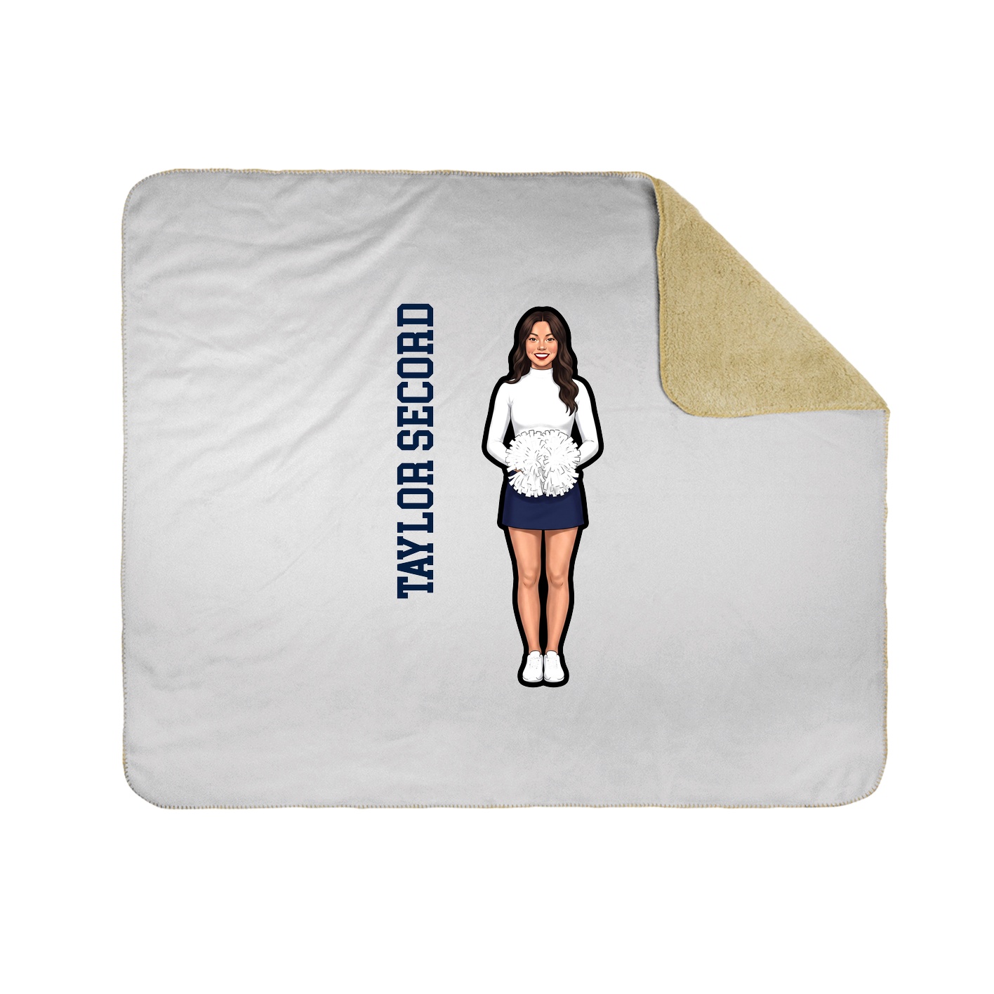 Throw Blanket — Name Vertical in White