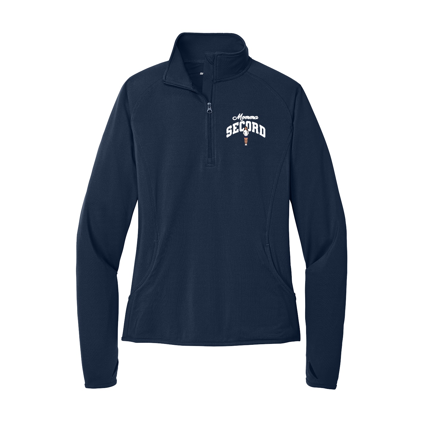 Women's Q-Zip Pullover — Mothers Day Arch in Navy
