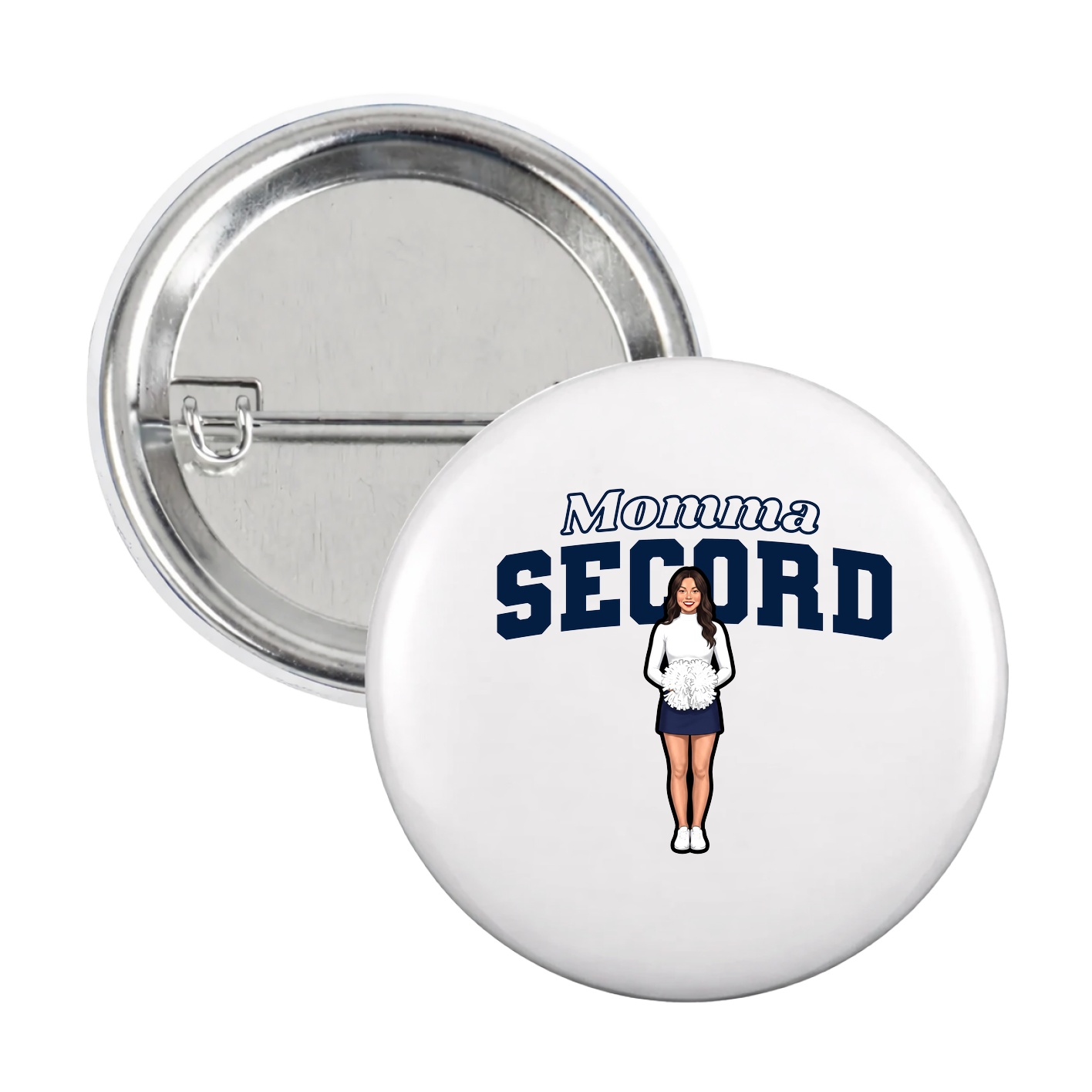 Game Day Button — Mothers Day Block in White