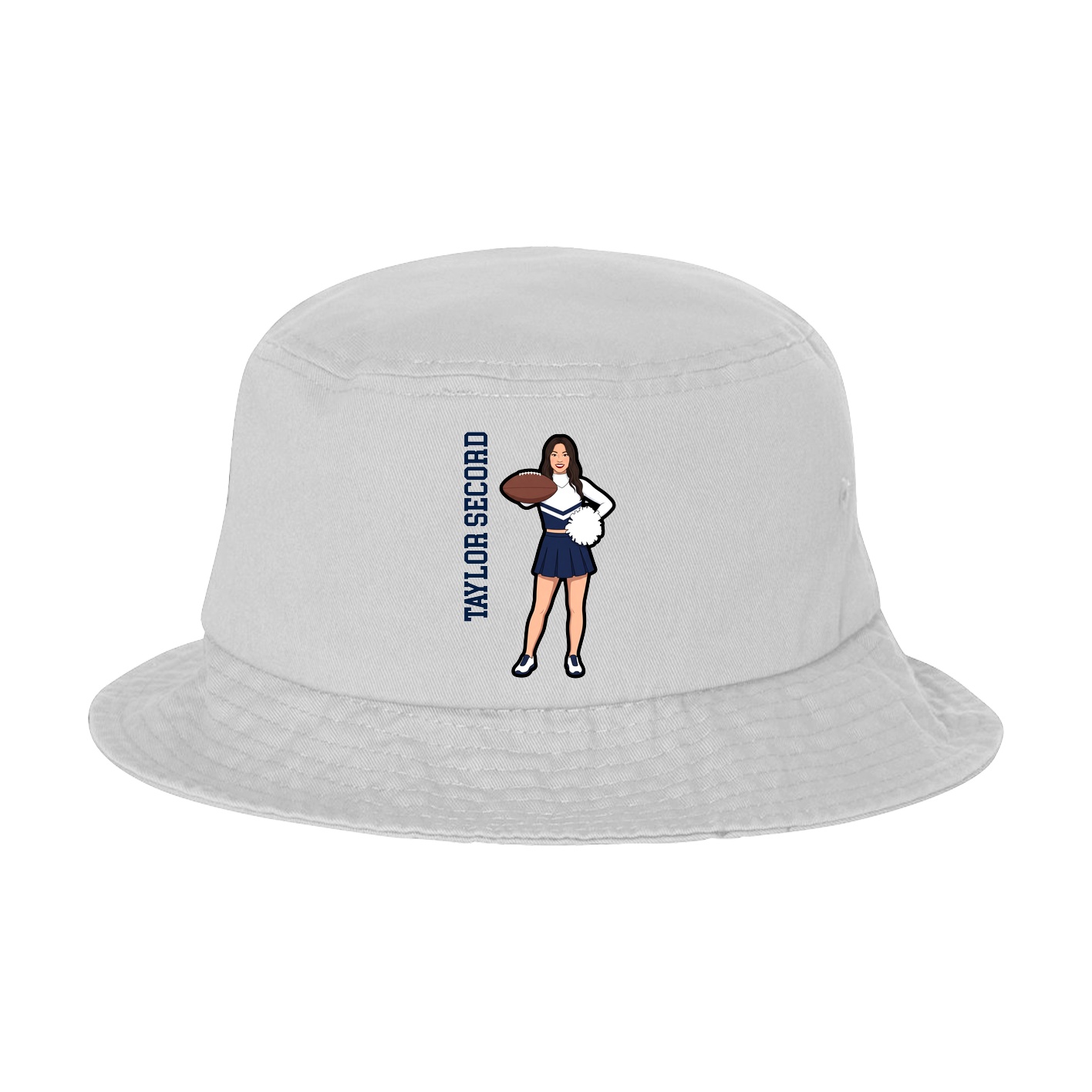 Bucket Cap — Name Vertical in White