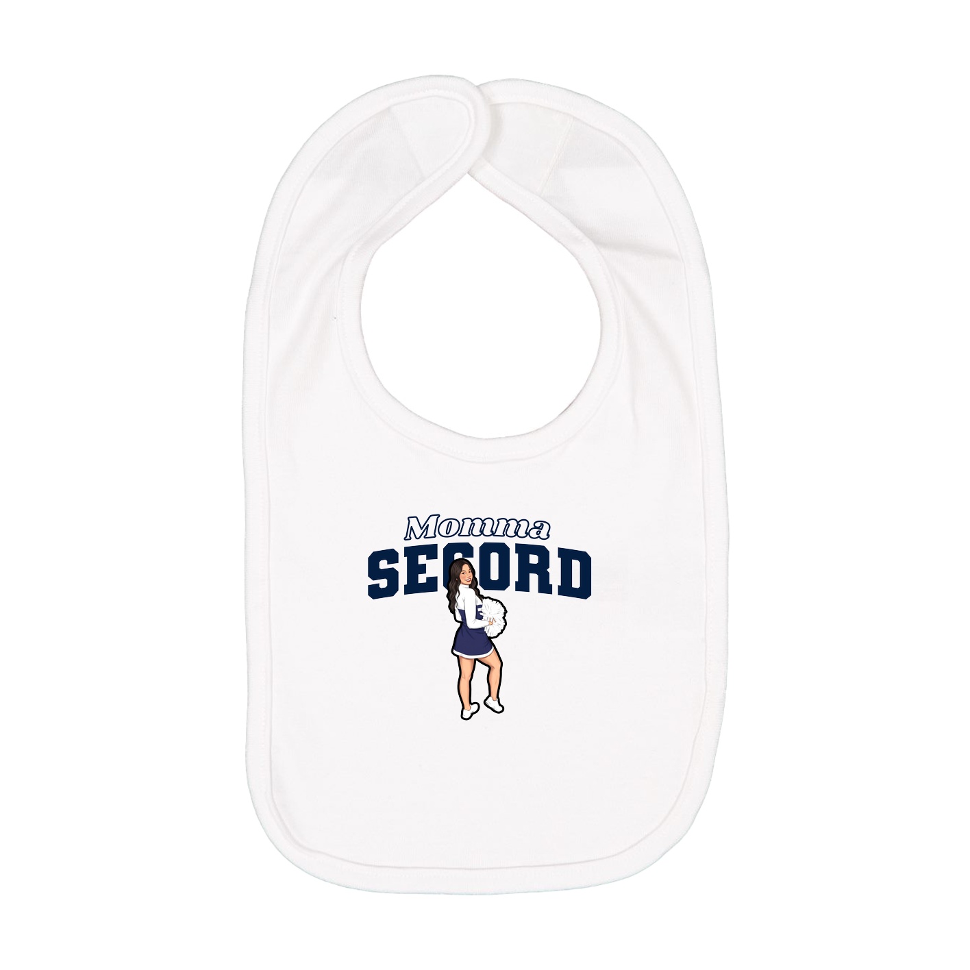 Infant Bib — Mothers Day Block in White