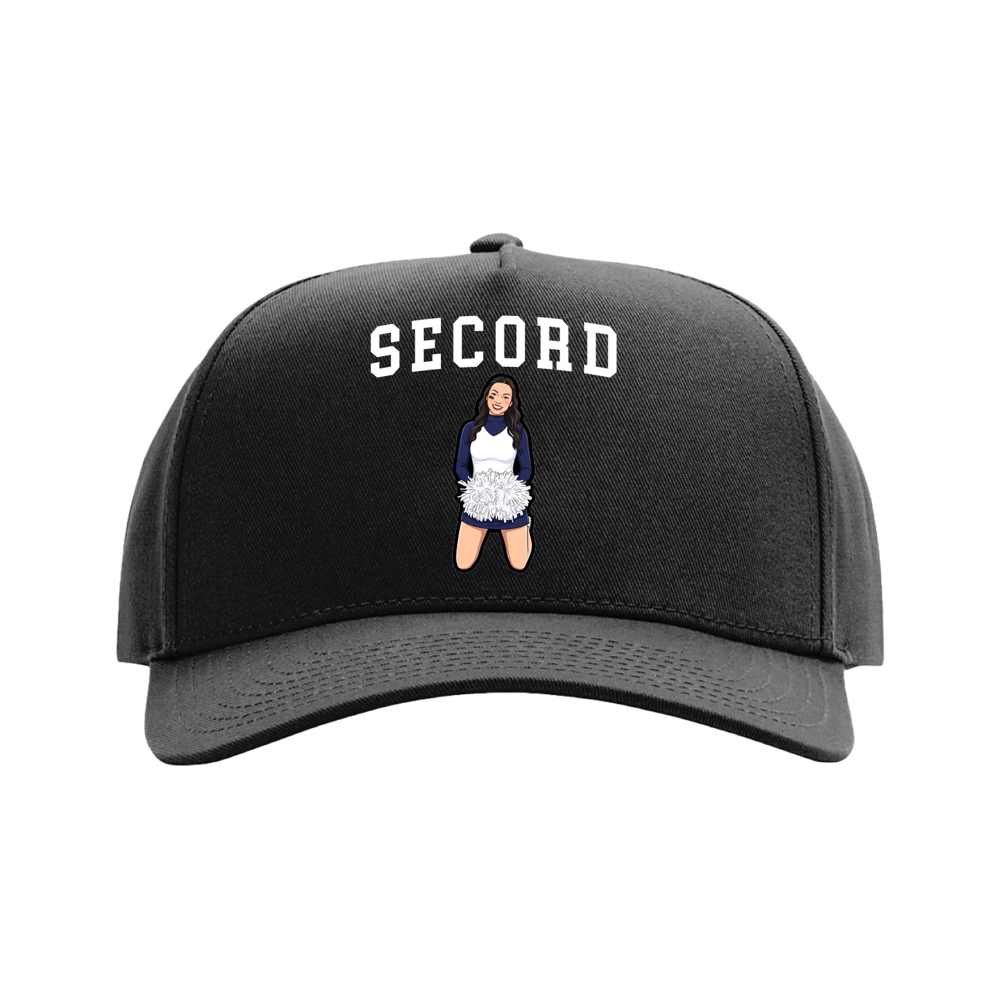 Full Fabric Five-Panel Champ Cap — Shirsey in Black