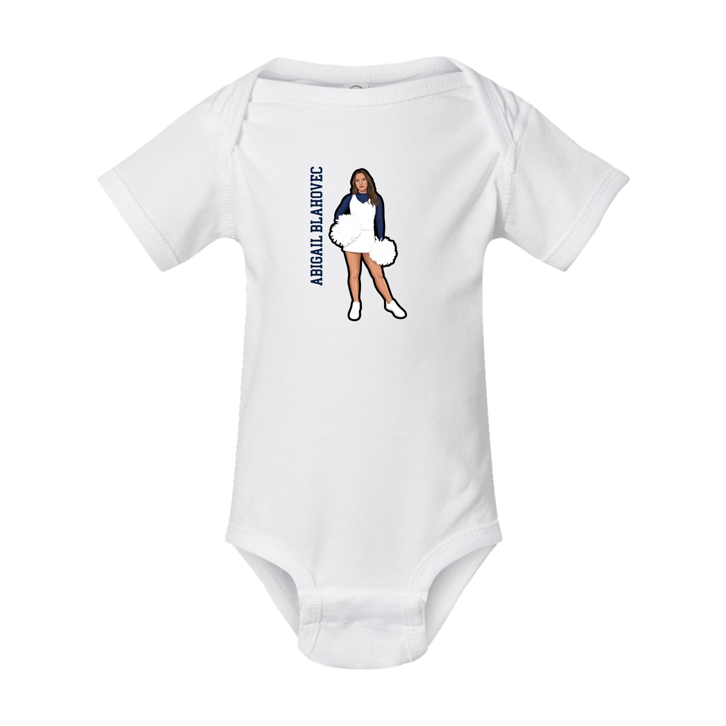 Baby Onesie — Name Vertical in White