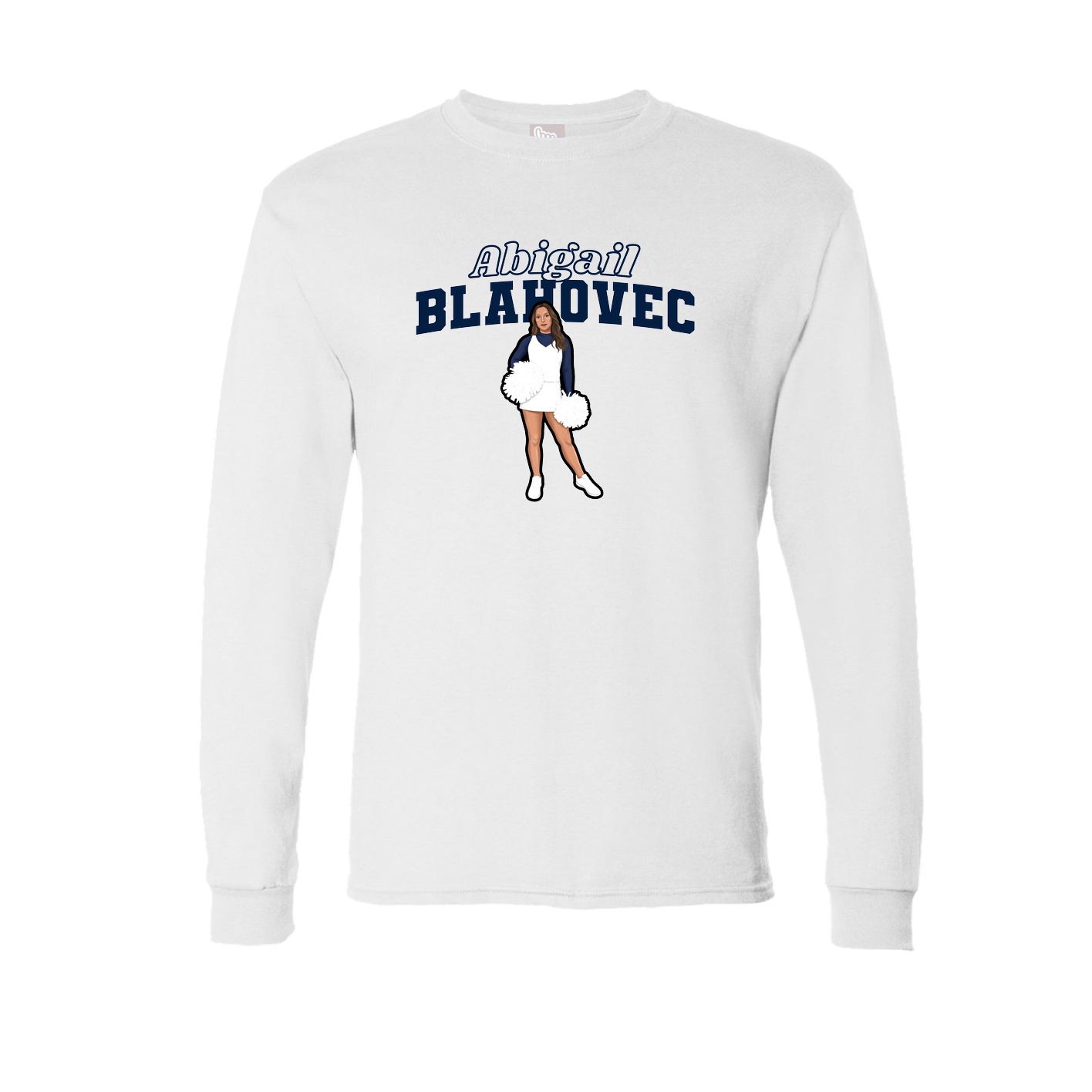Long Sleeve Tee — Name Arch in White