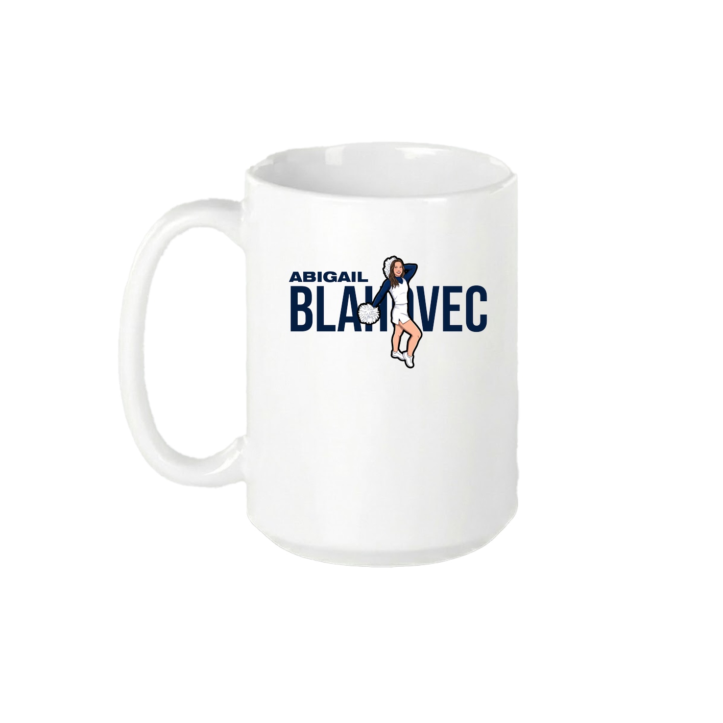 15oz Coffee Mug — Player Name in White