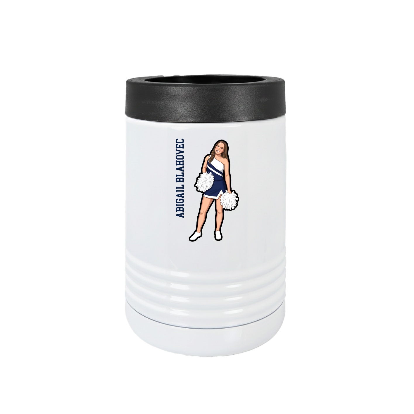 Beverage Holder — Name Vertical in White