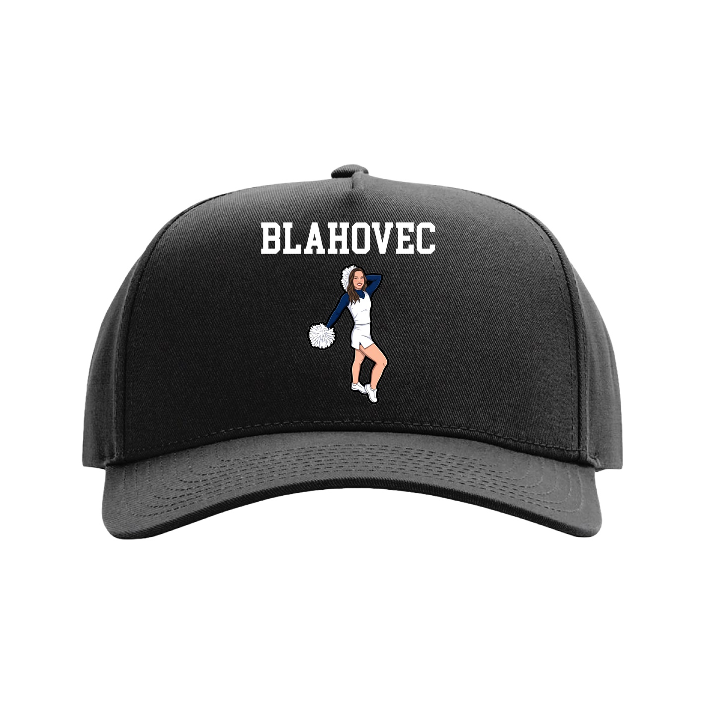 Full Fabric Five-Panel Champ Cap — Shirsey in Black
