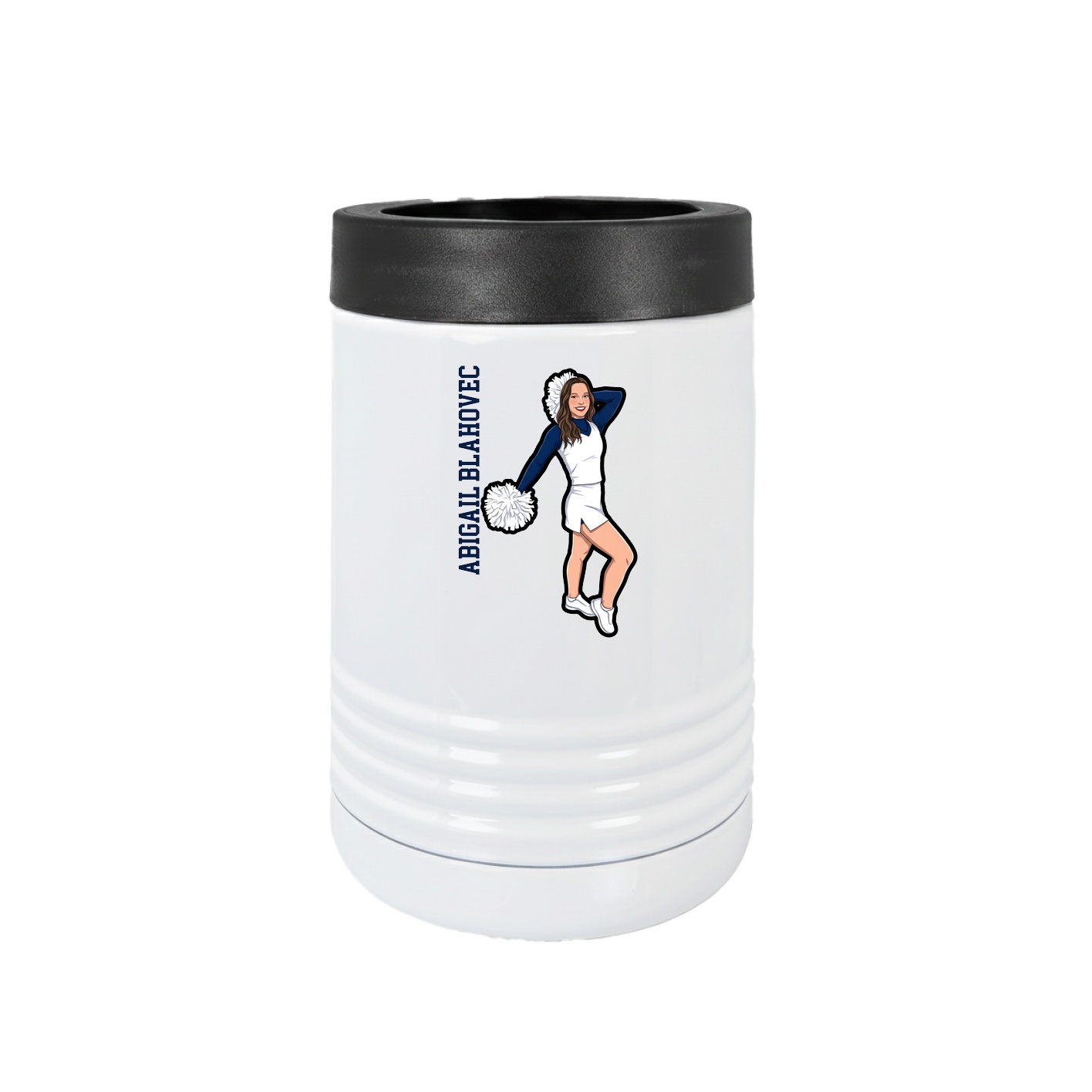 Beverage Holder — Name Vertical in White