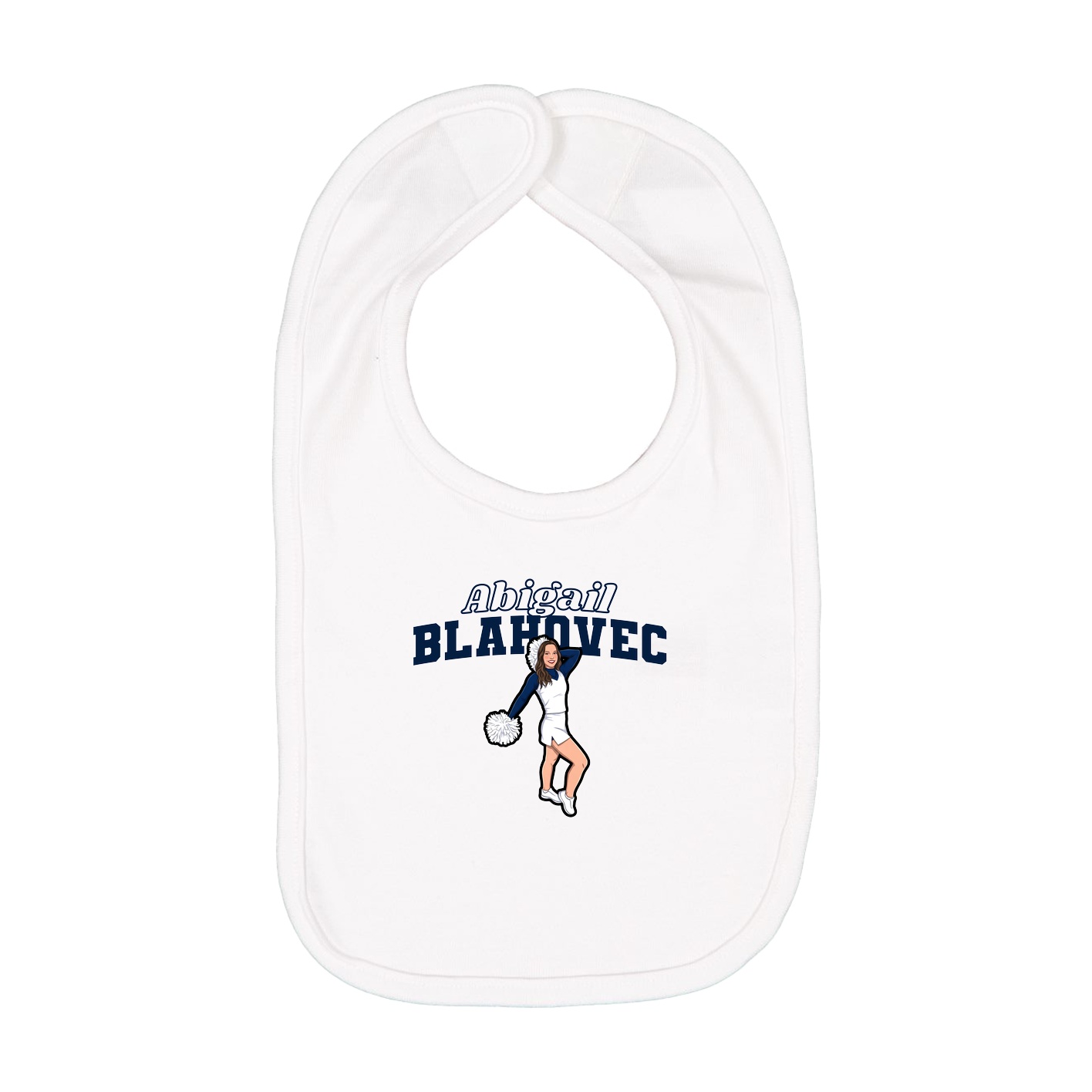 Infant Bib — Name Arch in White