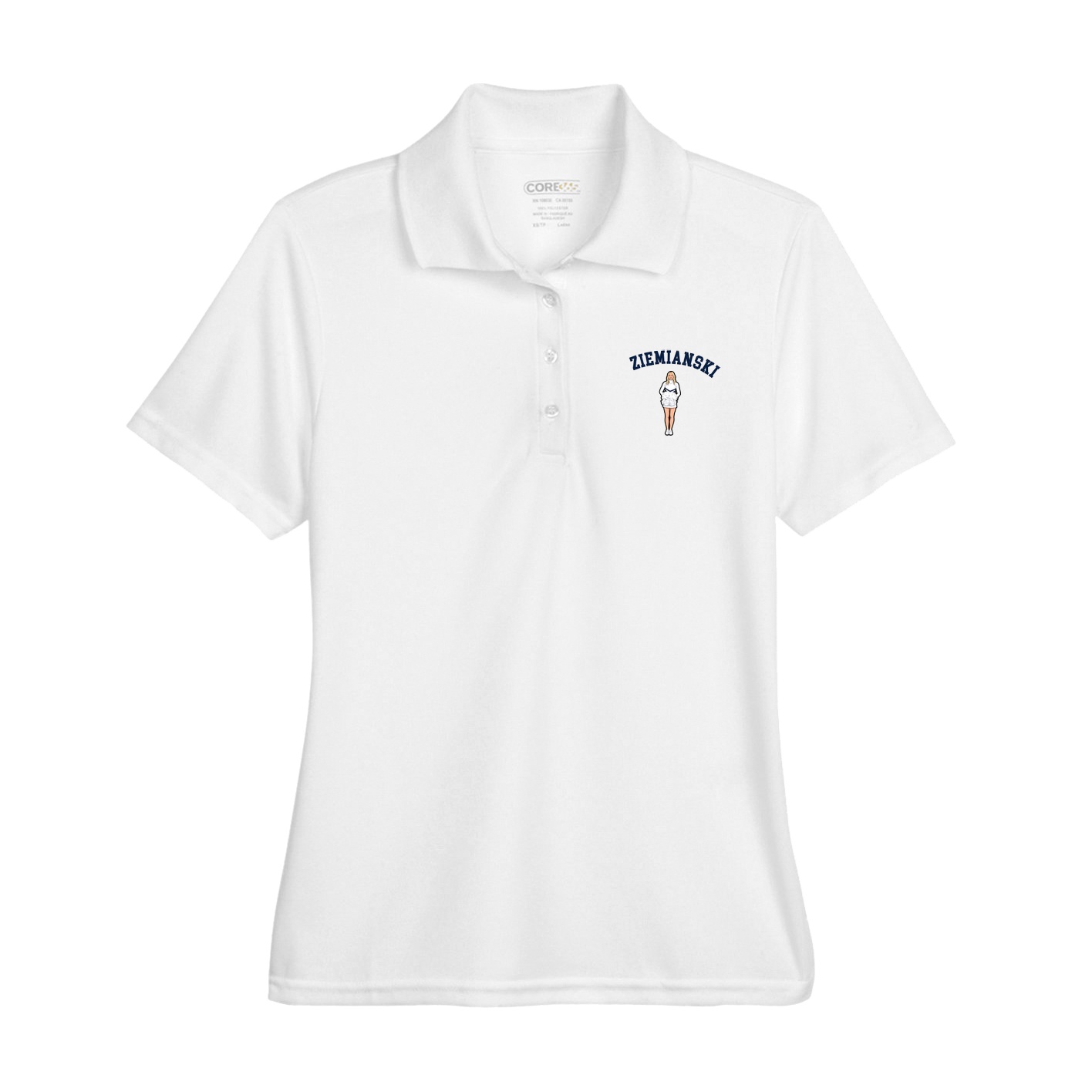 Womens Performance Polo — Shirsey Arch in White