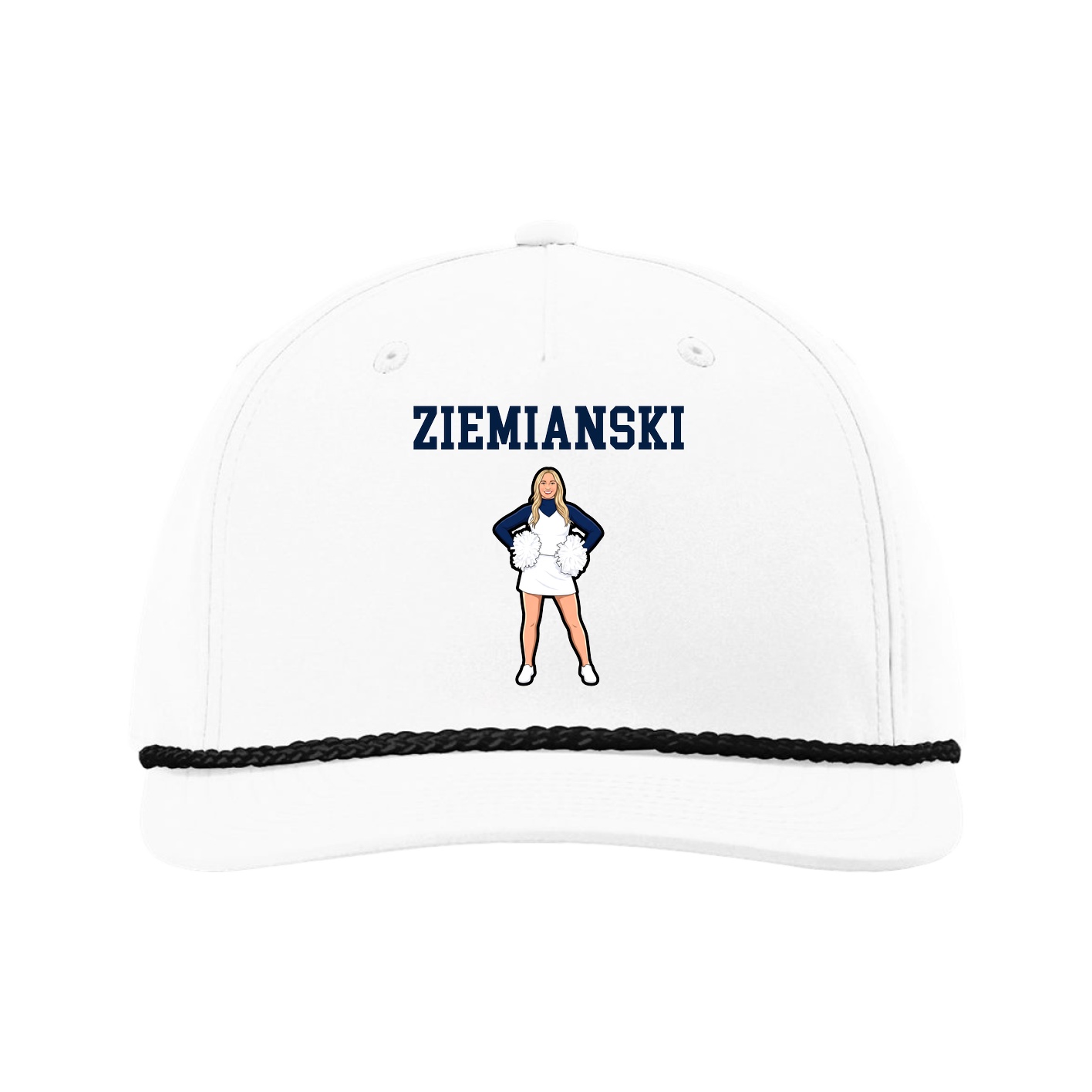 Five-Panel Classic Rope Cap — Shirsey in White