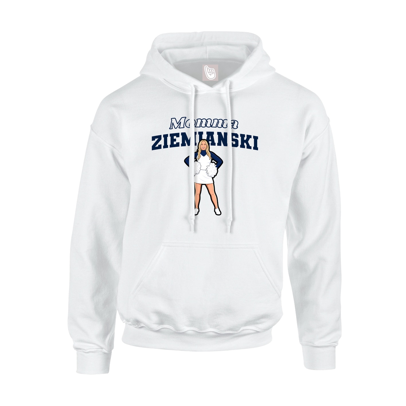 Youth Hoodie — Mothers Day Block in White