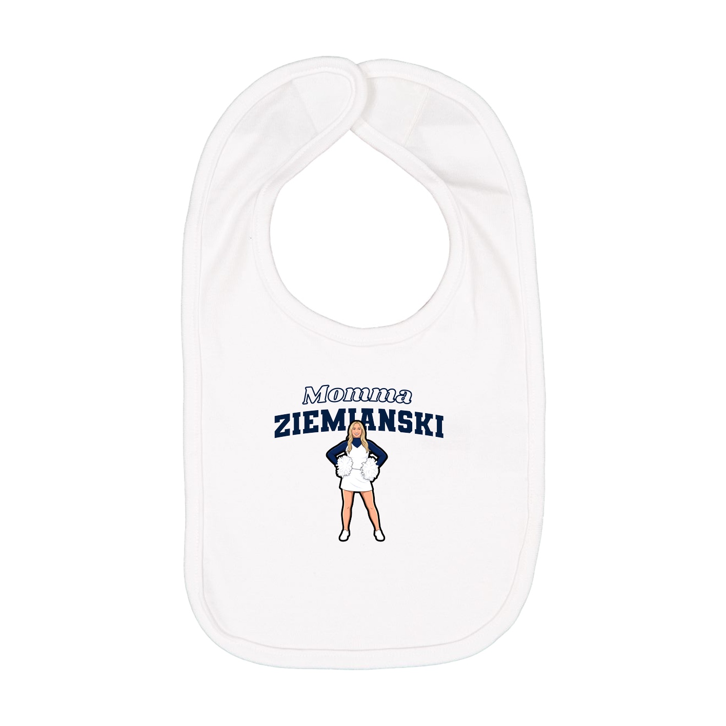Infant Bib — Mothers Day Block in White