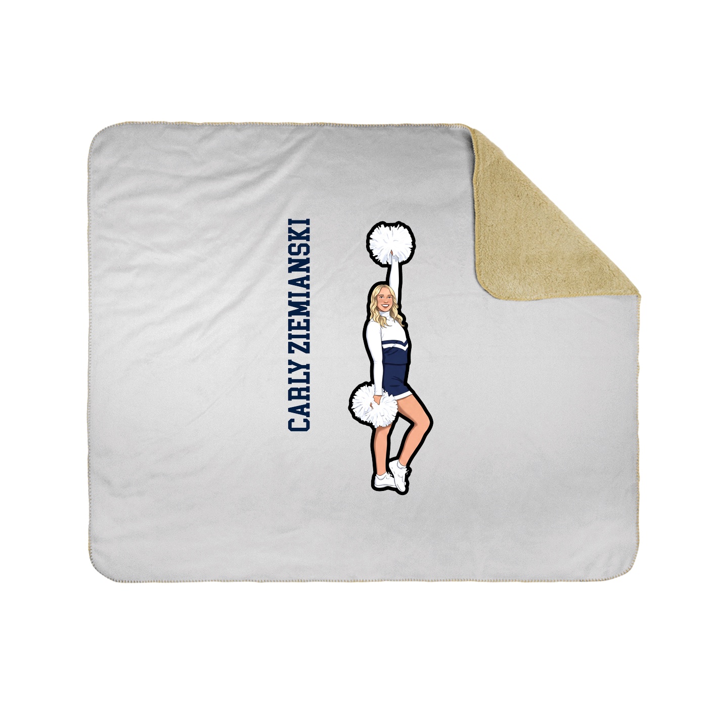 Throw Blanket — Name Vertical in White