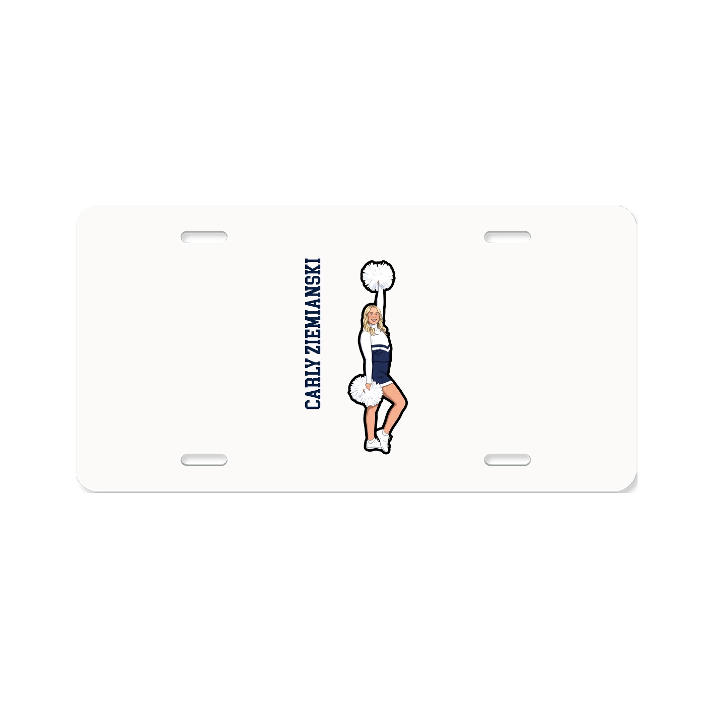 License Plate — Name Vertical in Classic