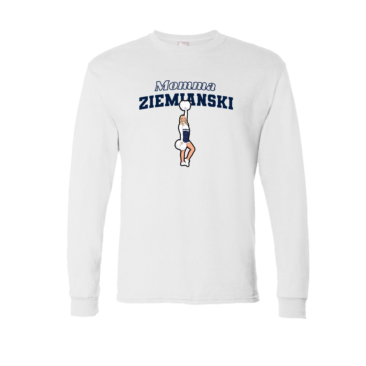 Long Sleeve Tee — Mothers Day Block in White