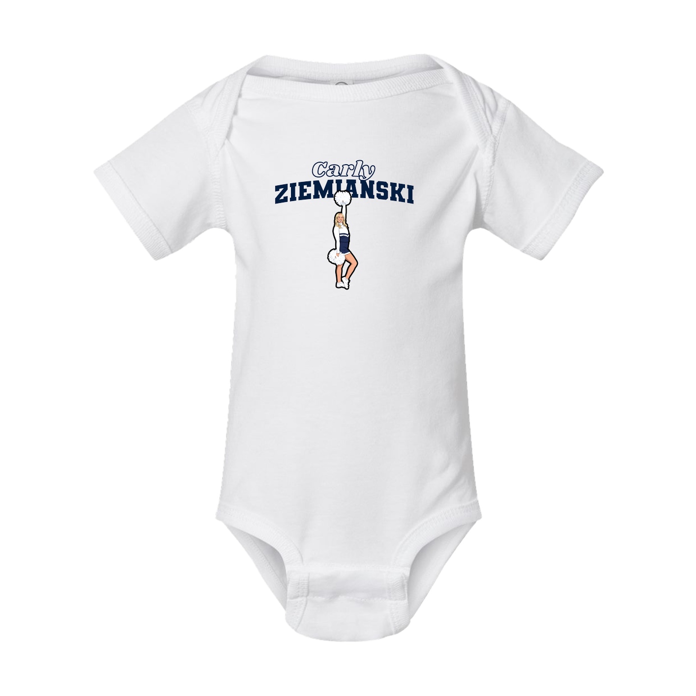 Baby Onesie — Name Arch in White