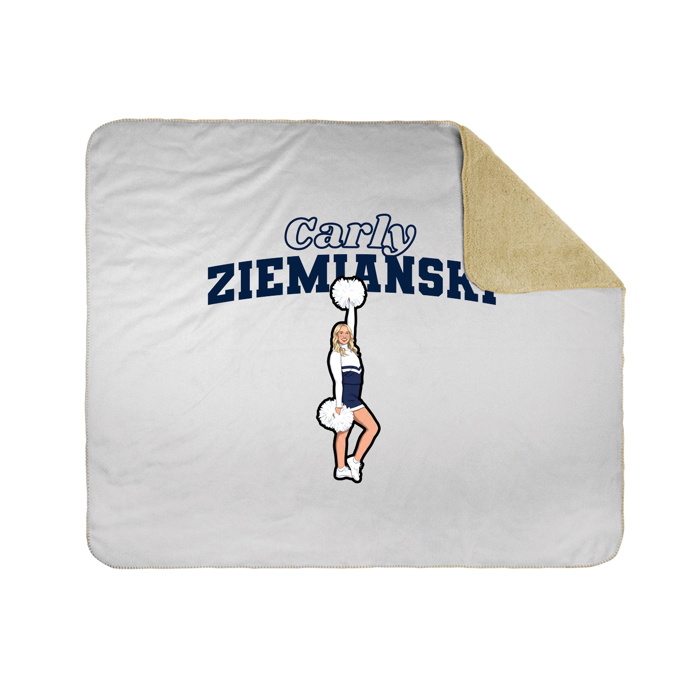 Throw Blanket — Name Arch in White
