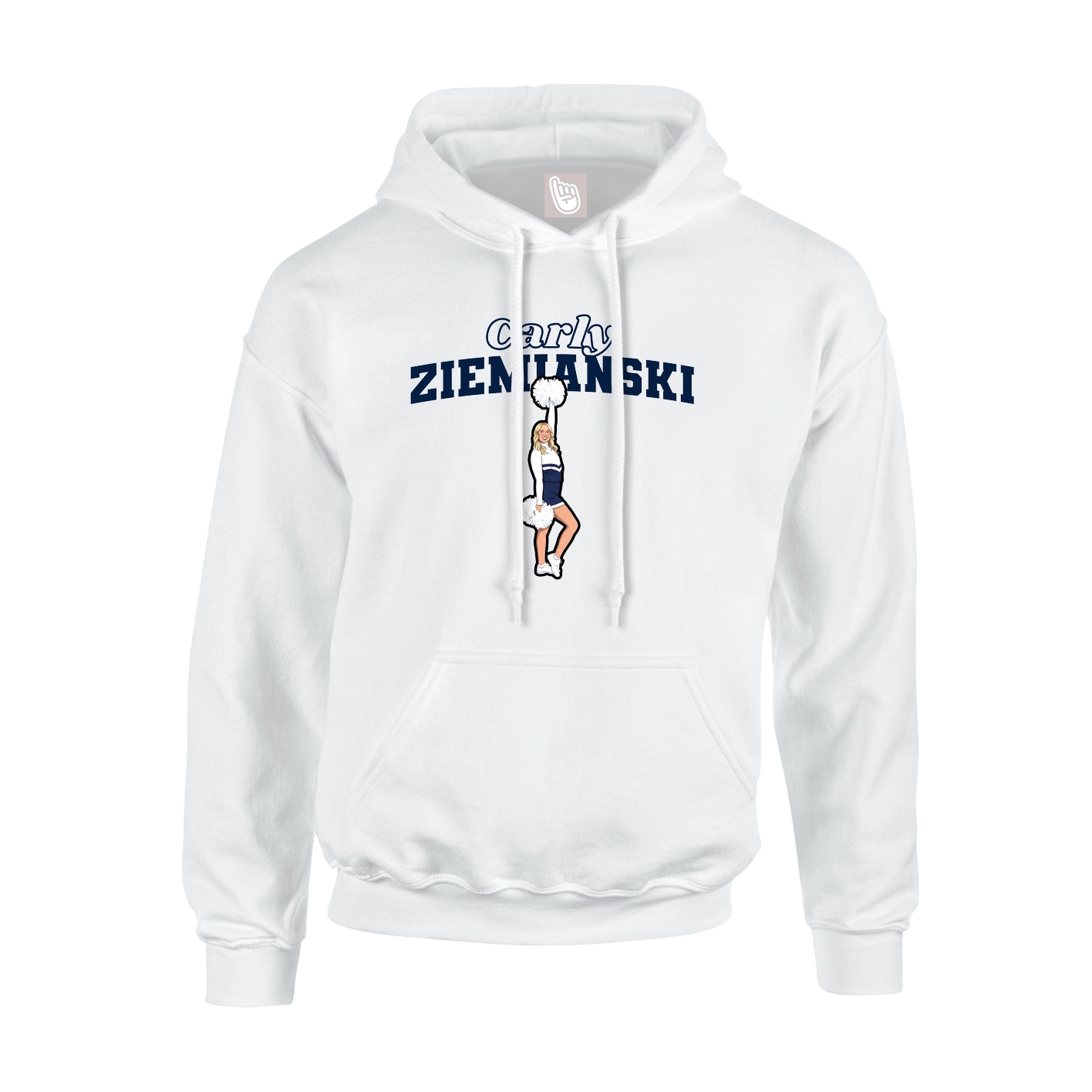 Hoodie — Name Arch in White
