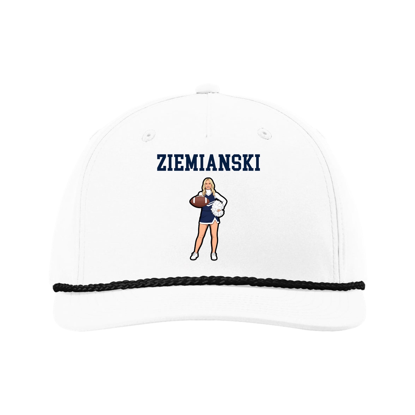 Five-Panel Classic Rope Cap — Shirsey in White