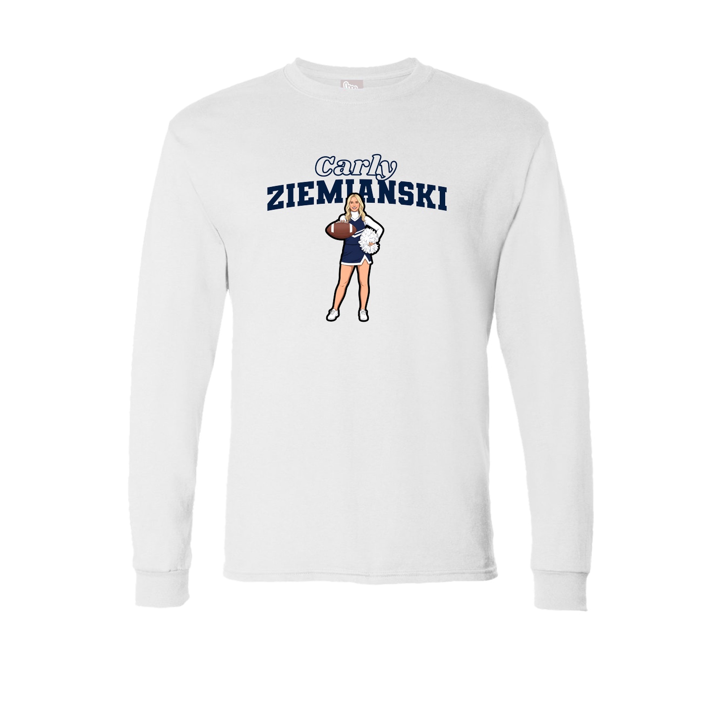 Long Sleeve Tee — Name Arch in White