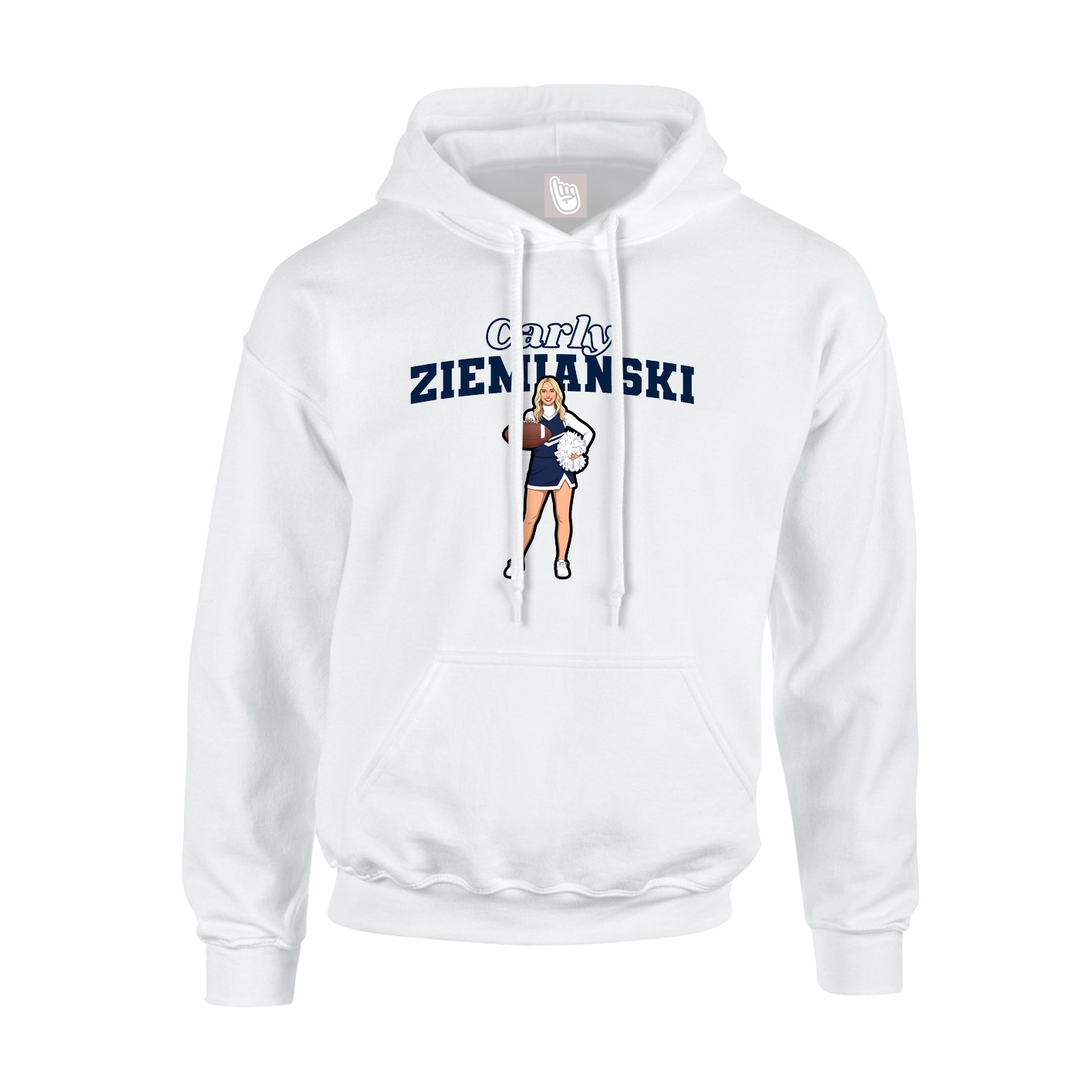 Youth Hoodie — Name Arch in White