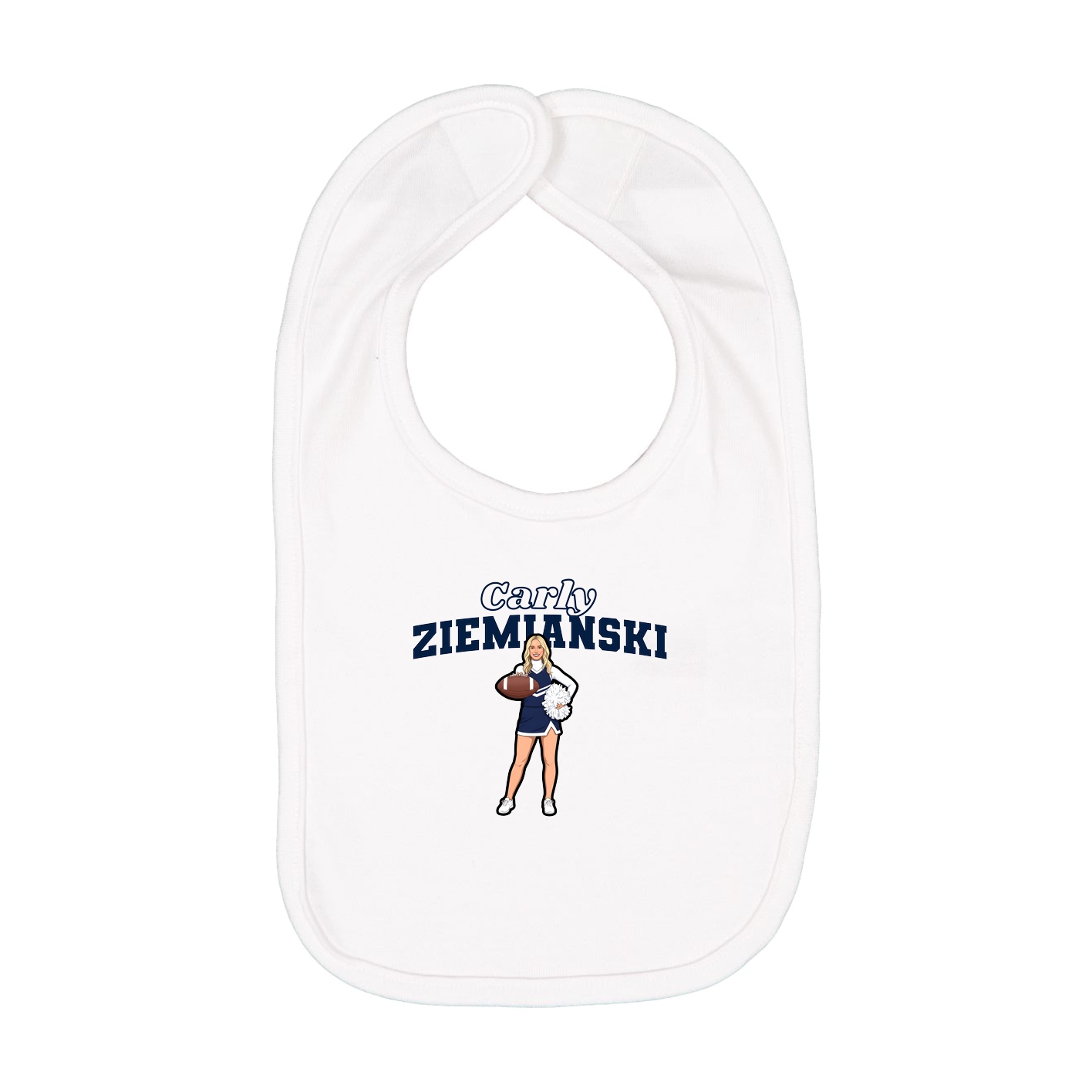 Infant Bib — Name Arch in White
