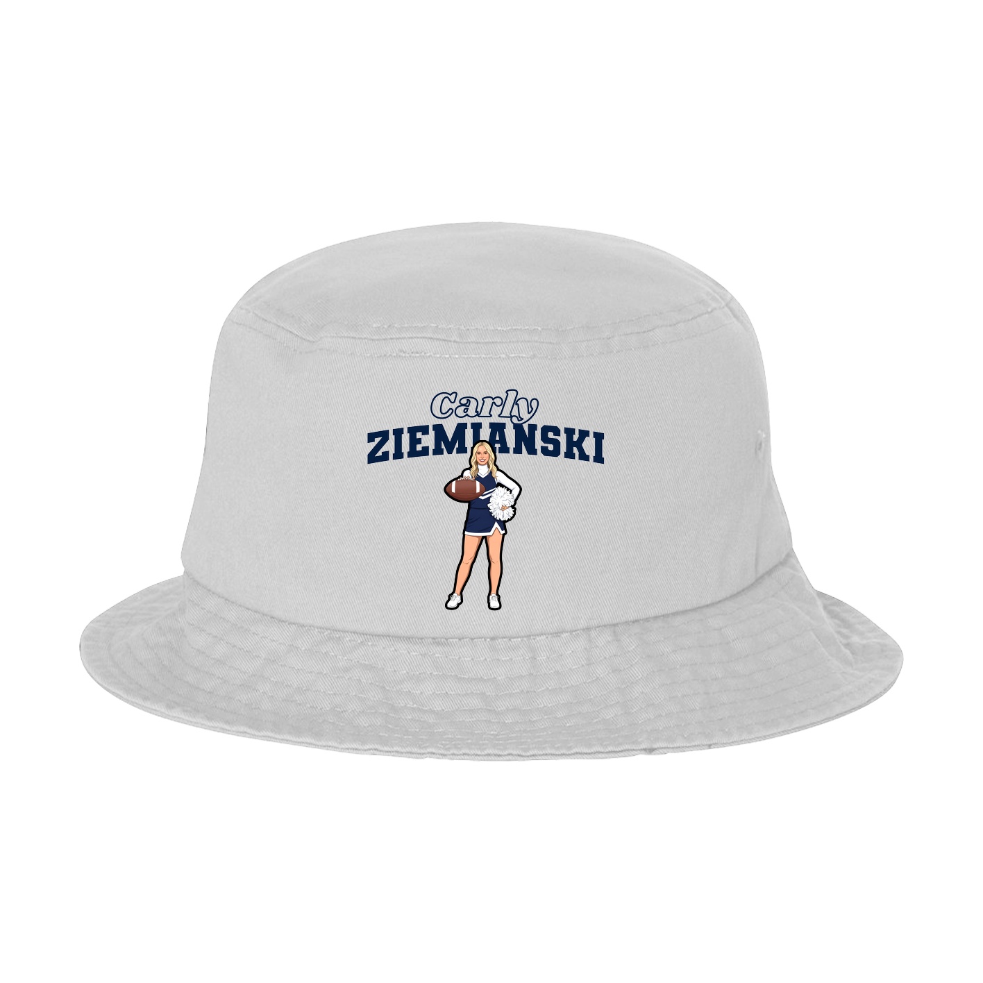 Bucket Cap — Name Arch in White