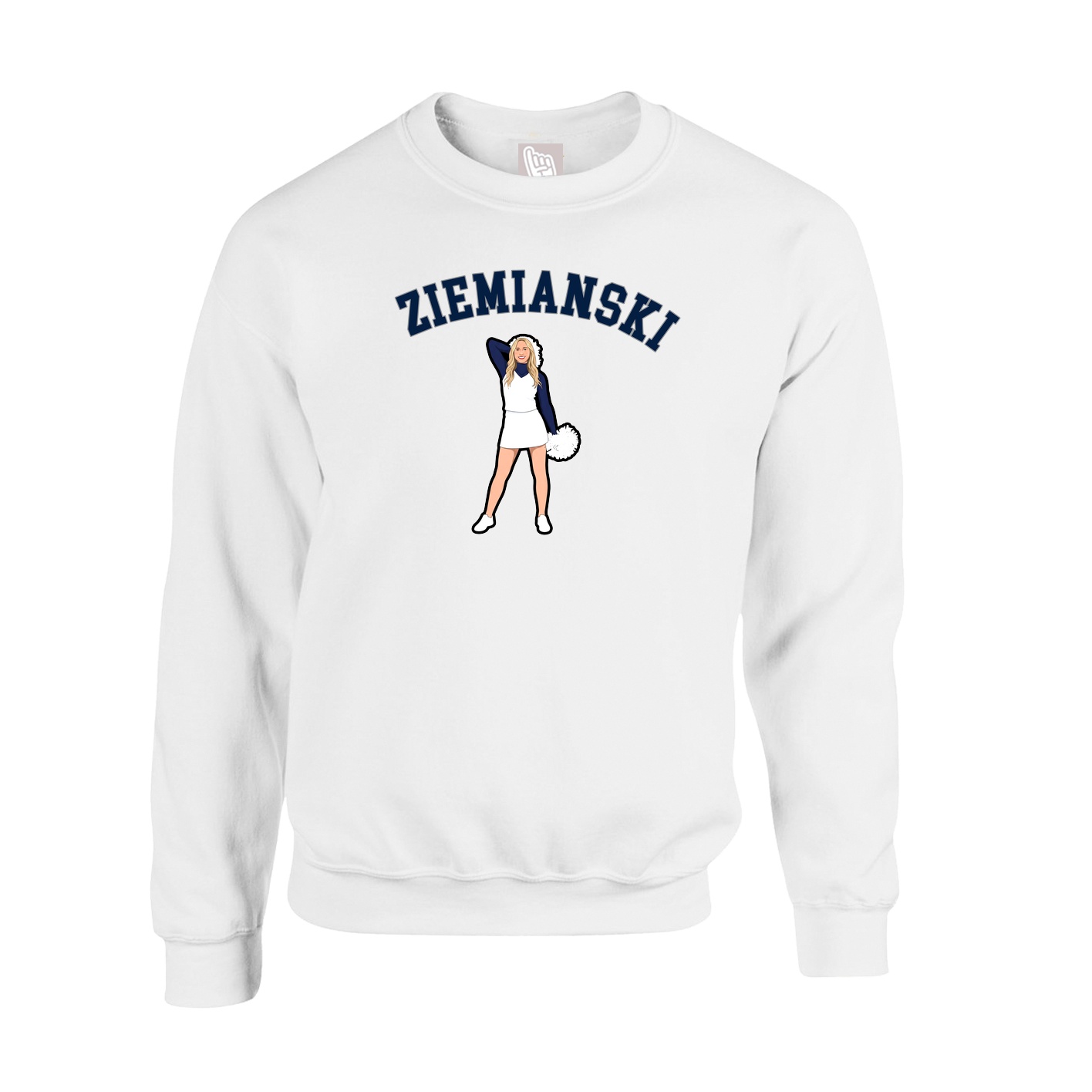 Fleece Crew — Shirsey Arch in White