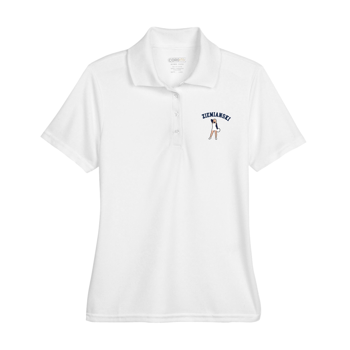 Womens Performance Polo — Shirsey Arch in White