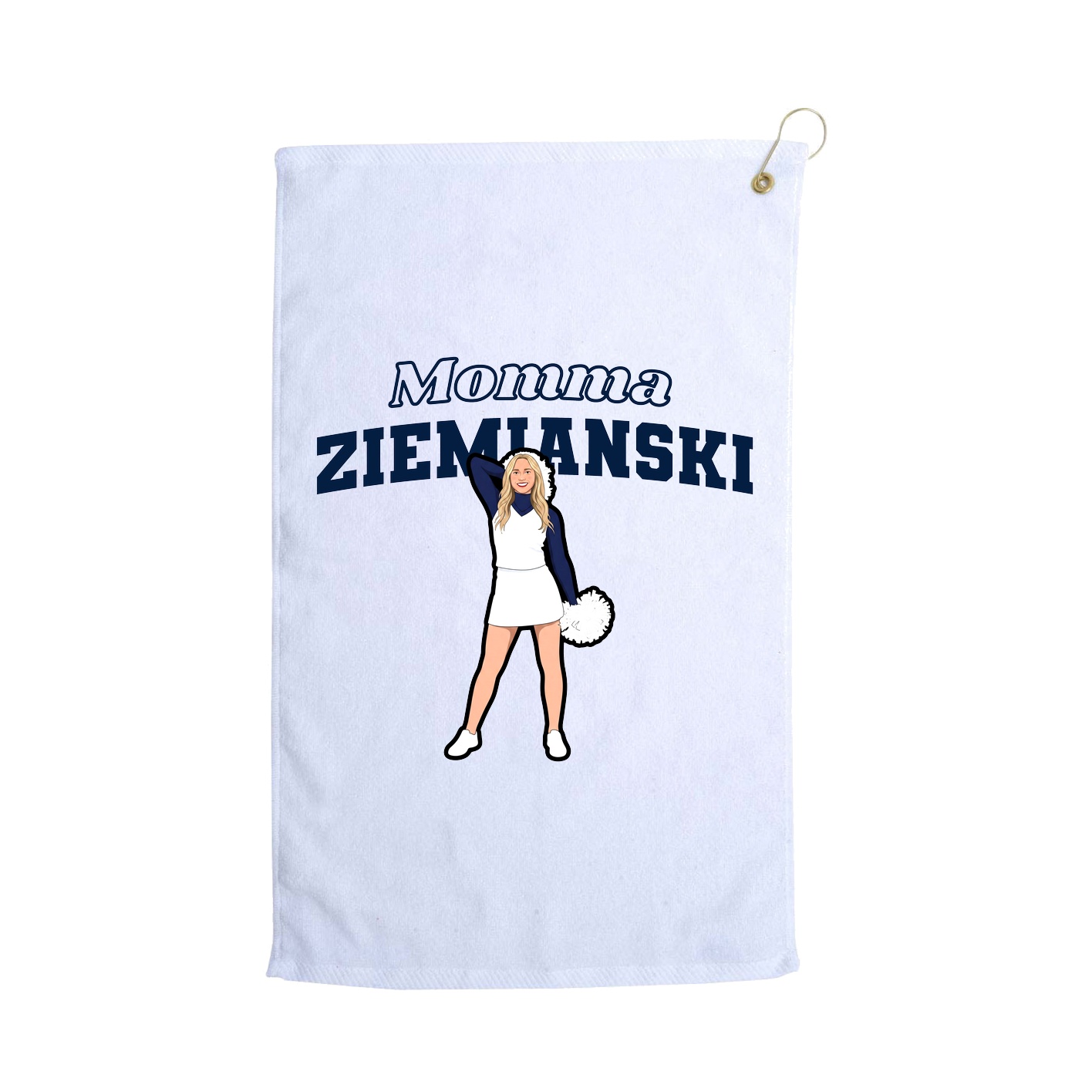 Golf Towel — Mothers Day Block in White