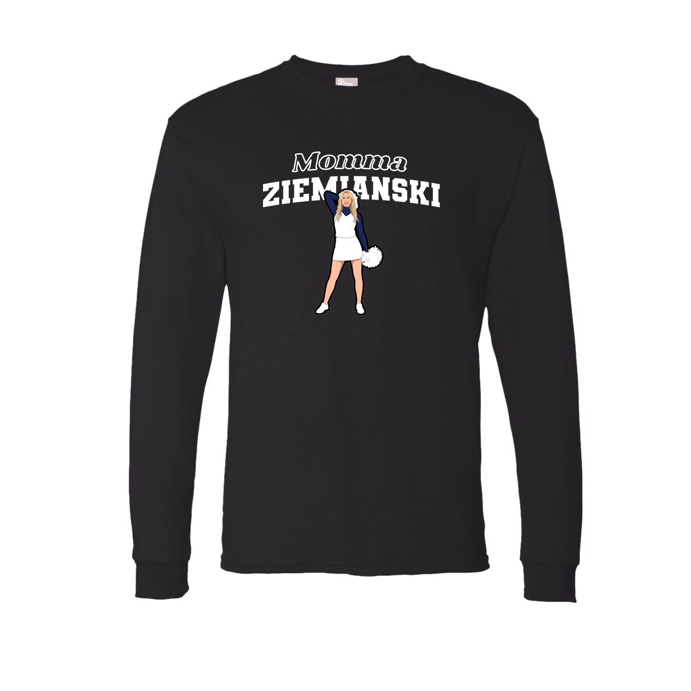 Long Sleeve Tee — Mothers Day Block in Black