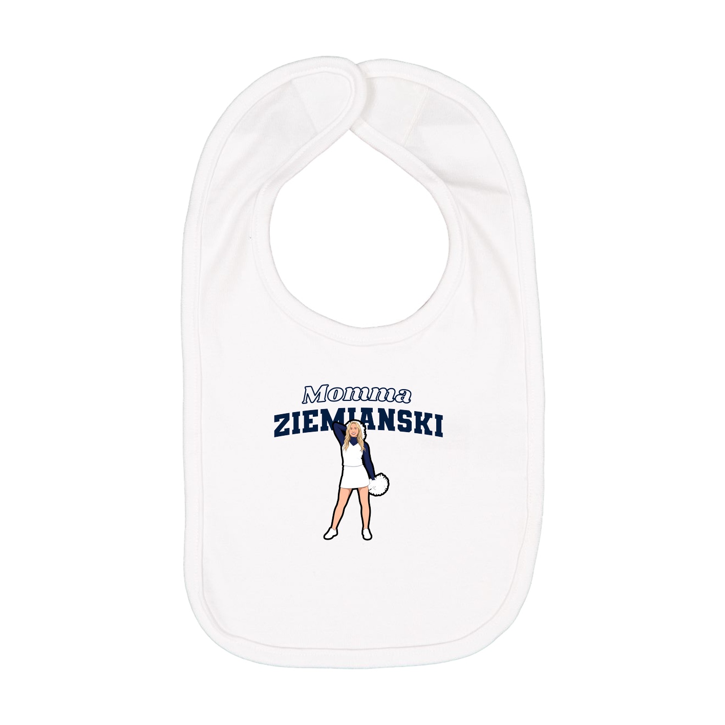 Infant Bib — Mothers Day Block in White