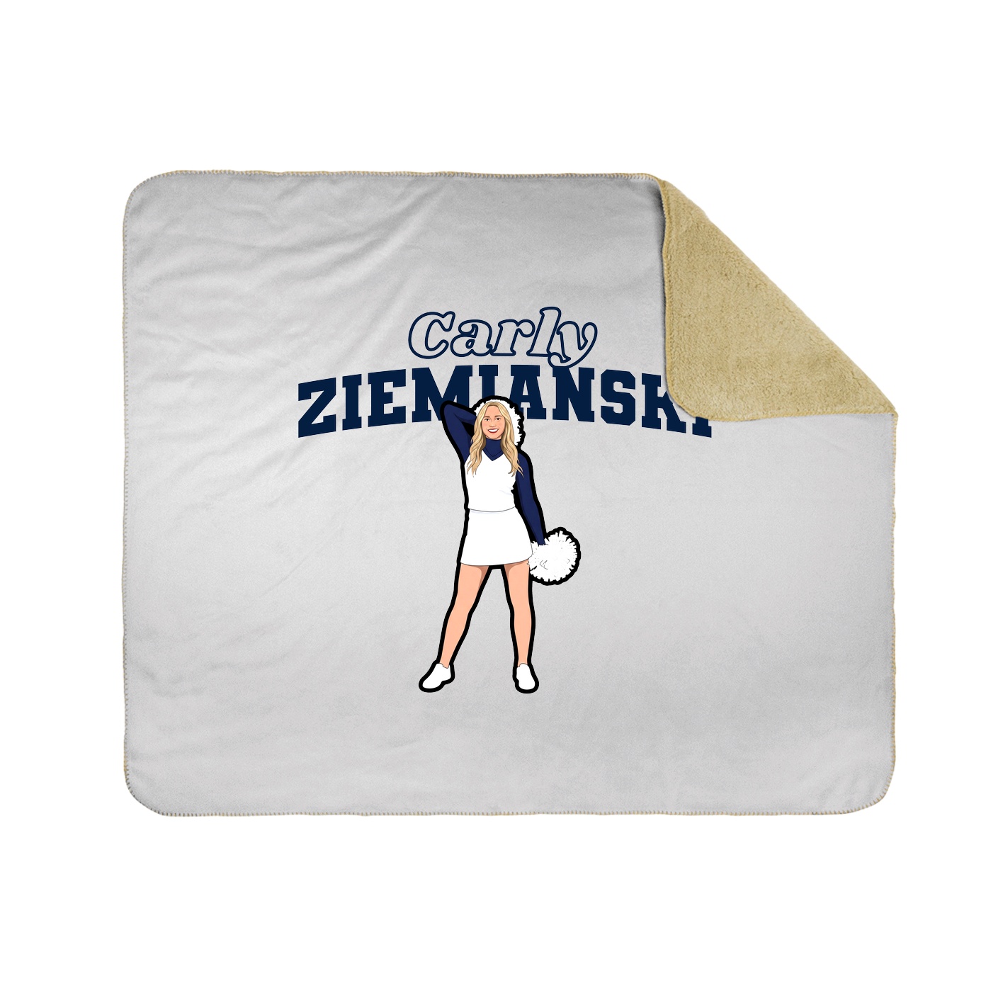 Throw Blanket — Name Arch in White